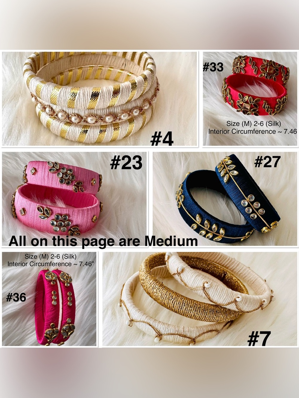 🎡🎡Handmade Silk or Cotton Wrapped Bangle Set of your choice in various sizes